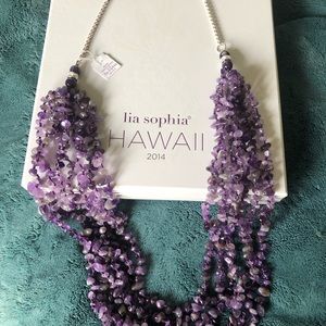 Lia Sophia genuine Amethyst Hawaiian Lei necklace
